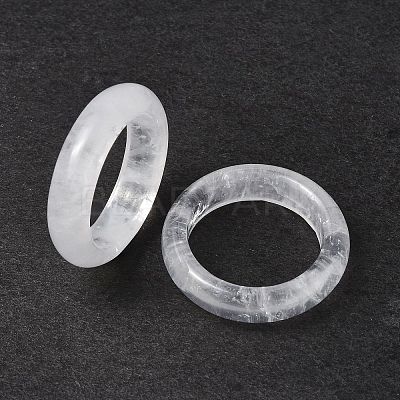 Natural Quartz Crystal Plain Band Ring RJEW-P044-01A-09-1
