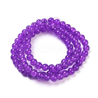 Crackle Glass Beads Strands X-CCG-Q001-10mm-12-1