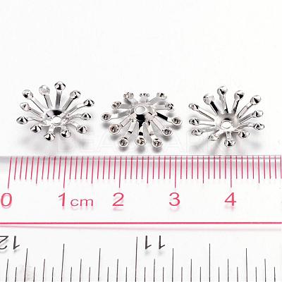 Platinum Iron Flower Bead Caps X-IFIN-D001-P-1