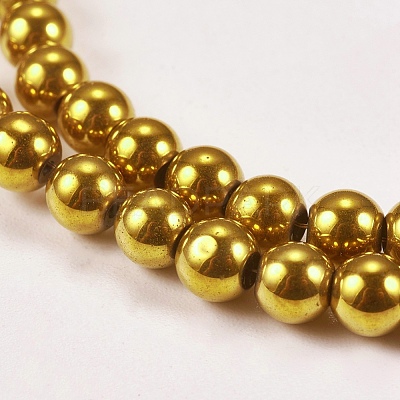 Electroplate Non-magnetic Synthetic Hematite Beads Strands X-G-J169A-4mm-04-1