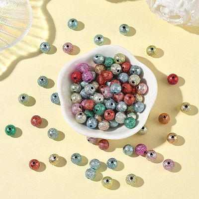 Spray Painted Acrylic Beads X-ACRP-Q018-8mm-M-1