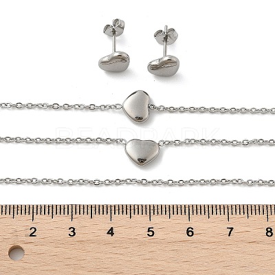 Tarnish Resistant 304 Stainless Steel Jewelry Sets SJEW-H144-23P-1