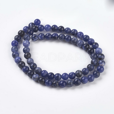 Natural Sodalite Beads Strands X-G-E110-6mm-3-1