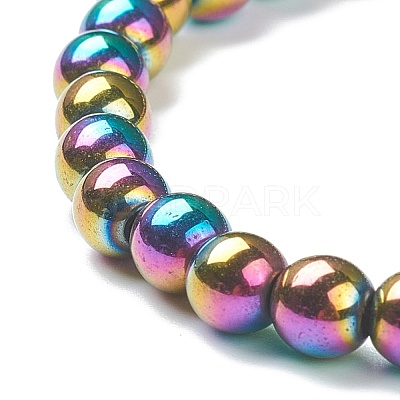Synthetic Magnetic Hematite Beaded Stretch Bracelets BJEW-A117-B-09-1