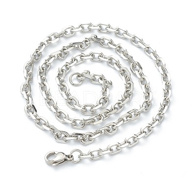 Non-Tarnish 304 Stainless Steel Cable Chain Necklaces NJEW-I248-23P-1
