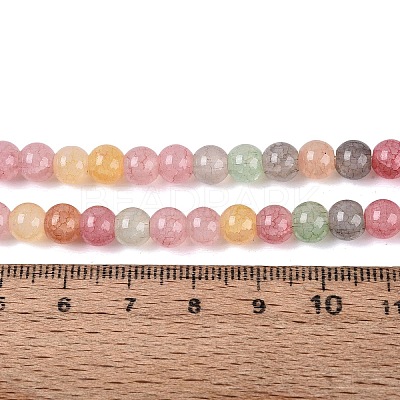 Ombre Effect Dyed Crackle Glass Beads Strands GLAA-Q106-01A-B17-1