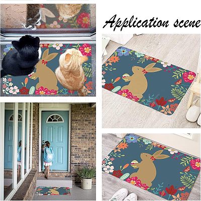 Linen Polyester and Rubber Ground Mat AJEW-WH0142-019-1