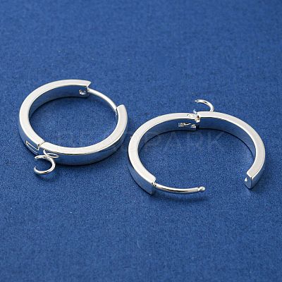 201 Stainless Steel Huggie Hoop Earrings Findings STAS-A167-01P-S-1