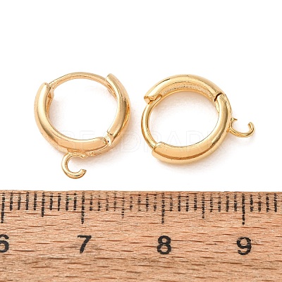 Rack Plating Eco-friendly Brass Chunky Hoop Earring Findings KK-D075-02G-RS-1-1
