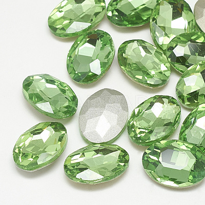 Pointed Back Glass Rhinestone Cabochons RGLA-T080-10x14mm-19-1