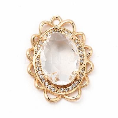 Brass with K9 Glass Charms KK-B071-16G-06-1