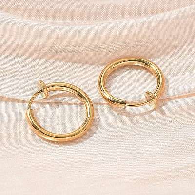 Ion Plating(IP) 304 Stainless Steel Clip-on Earrings X-EJEW-M218-03B-G-1