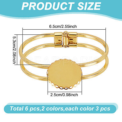 6Pcs 2 Colors Brass Bangle Makings FIND-GO0002-78-1