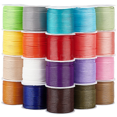 20 Rolls 20 Colors Waxed Polyester Cords YC-PH0002-45-1