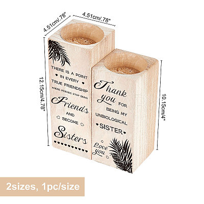 Wooden Candle Holder AJEW-WH0257-003-1