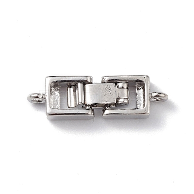 Rack Plating Brass Fold Over Clasps with Loops KK-L184-89P-1