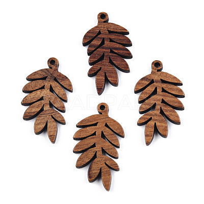 Natural Walnut Wood Pendants WOOD-T023-15-1