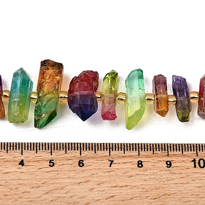 Electroplated Natural Quartz Crystal Beads Strands G-F800-D14-1