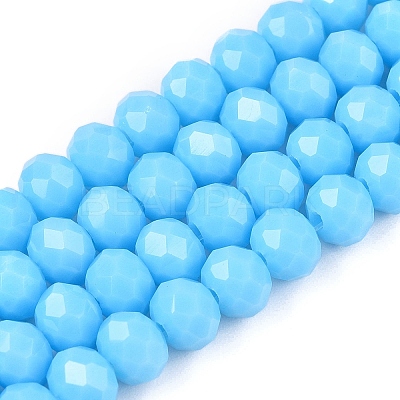 Opaque Solid Color Imitation Jade Glass Beads Strands EGLA-A044-P6mm-D08-1