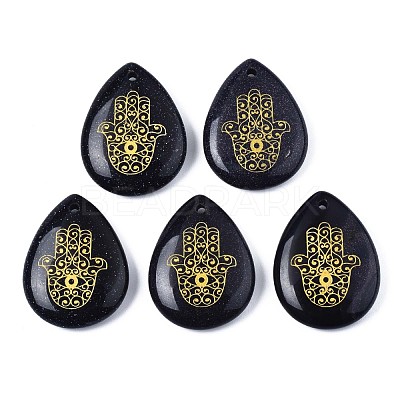 Synthetic Blue Goldstone Pendants G-T122-73B-1