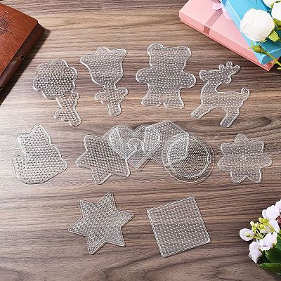 12Pcs 12 Styles Plastic Pegboards for Mini Fuse Beads DIY-YW0017-55-1