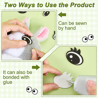 2 Bagds Oval Felt Craft Doll Eye DIY-FG0010-04A-1