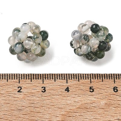 Natural Moss Agate Woven Beads GG-CBA2E9C-E01-1