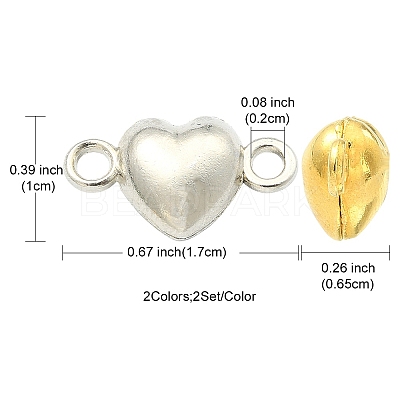 4 Sets 2 Colors Alloy Magnetic Clasps PALLOY-YW0001-28-1