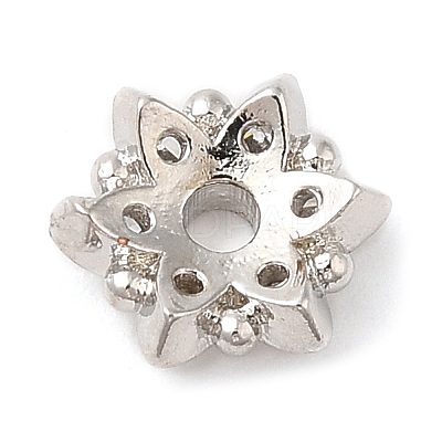 Rack Plating Brass Micro Pave Cubic Zirconia Bead Caps KK-M248-10P-1