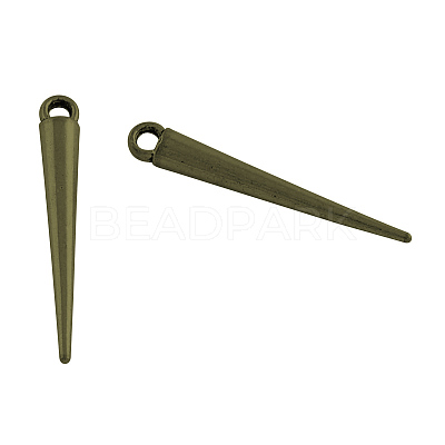 Tibetan Style Alloy Spike Pendants TIBEP-A16461-AB-NR-1