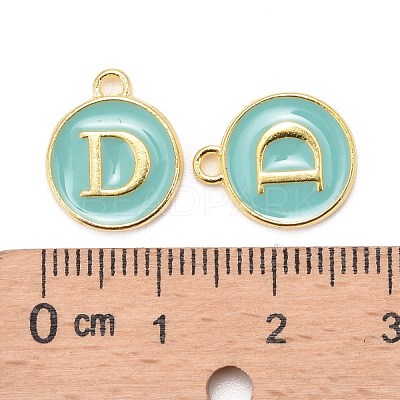 Golden Plated Alloy Enamel Charms X-ENAM-S118-05D-1