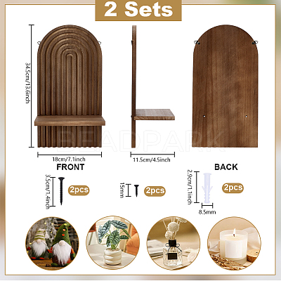 Wood Wall Storage Rack AJEW-WH0796-43B-1