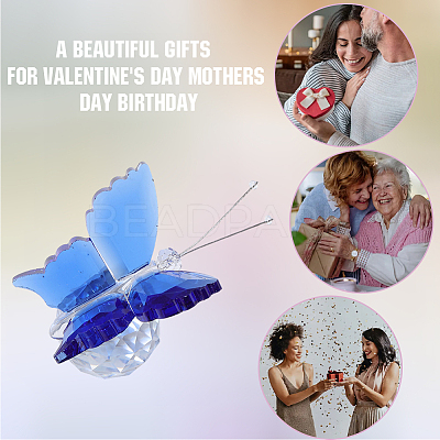 1Pc Glass Crytsal Butterfly Display Decorations LAMP-CN0001-01B-1
