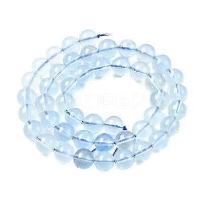 Natural Aquamarine Beads Strands G-G344-A07-8mm-1