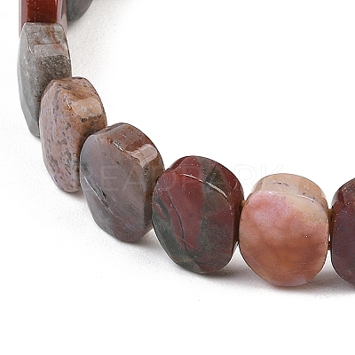 Natural Ocean Jasper Oval Beaded Stretch Bracelet G-E010-01-13-1