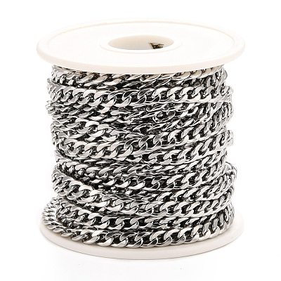 Tarnish Resistant 304 Stainless Steel Cuban Link Chains CHS-K016-02A-P-1