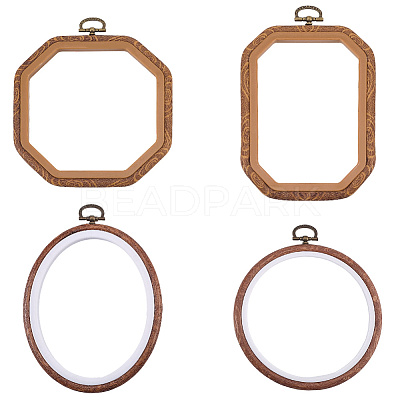 4Pcs 4 Styles Plastic Cross Stitch Embroidery Hoops DIY-CP0012-38-1