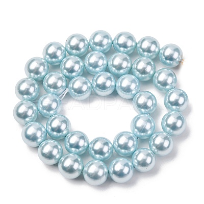 Electroplated Shell Pearl Beads Strands BSHE-G041-12mm-03-1