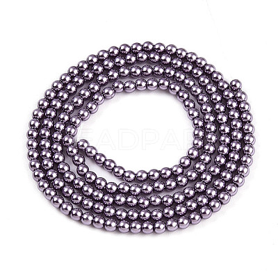 Baking Paint Pearlized Glass Pearl Bead Strands HY-N002-2mm-A14-1