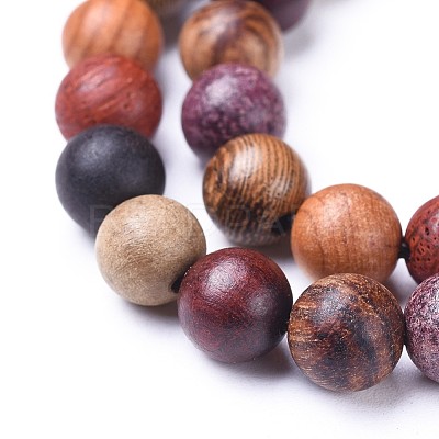Natural Wood Beads Strands WOOD-F008-07-B-1