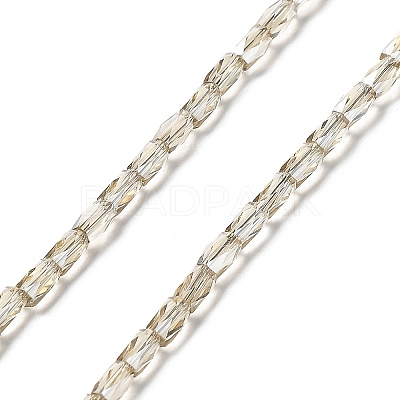 Electroplate Transparent Glass Beads Strands EGLA-E046-E02-1