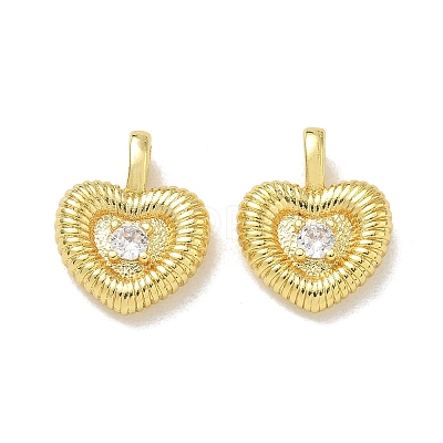 Brass Micro Pave Clear Cubic Zirconia Pendants CU-CBA6E4E-19G-A-1
