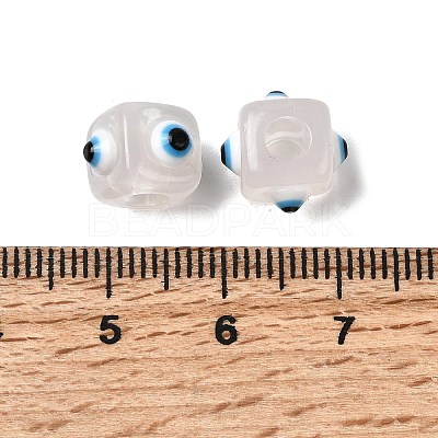 Resin Evil Eye European Beads RESI-A021-07-1