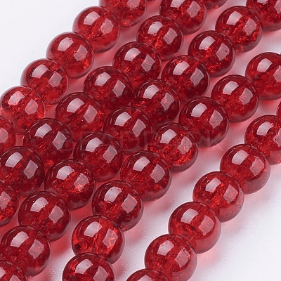 Crackle Glass Beads Strands X-CCG-Q001-8mm-18-1