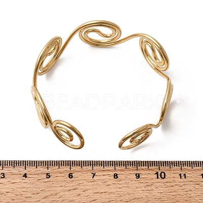 304 Stainless Steel Cuff Bangles for Women LS-BJEW-Z150-01G-01-1