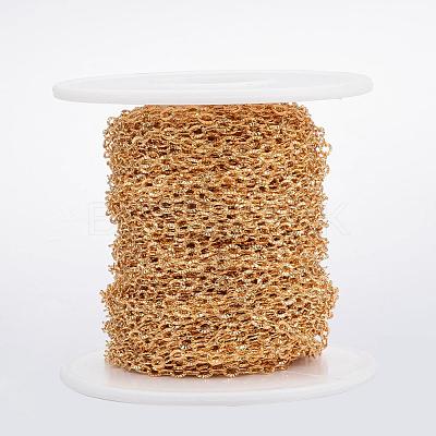 Ion Plating(IP) 304 Stainless Steel Textured Cable Chains CHS-H007-05G-1