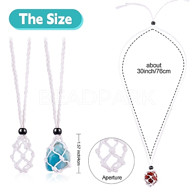 Braided Waxed Cotton Thread Cords Macrame Pouch Necklace Making AJEW-SW00019-1