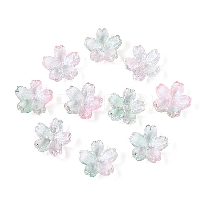 Baking Paint Transparent Glass Bead Caps DGLA-N014-06B-03-1