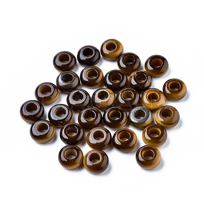 Natural Tiger Eye European Beads G-G740-12x6mm-10-1