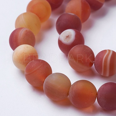 Natural Grade A Striped Agate/Banded Agate Beads Strands G-E478-03-6mm-1